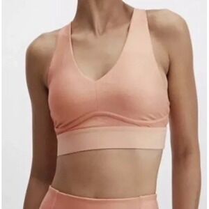 Fabletics Women's M Pink Tint Sand All Day Every Day Sports Athletic Bra NEW